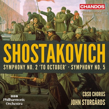 Cover van Bbc Philharmonic Orchestra & John Storgards – Shostakovich: Symphony No. 2 To October/Symphony No. 5