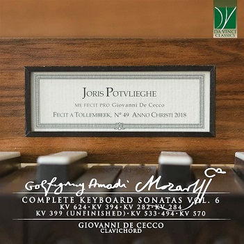 Cover van Cecco, Giovanni De – Mozart: Complete Keyboard Sonatas Vol. 6