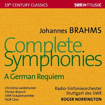 Cover van Norrington, Roger – Brahms: Complete Symphonies. a German Requiem