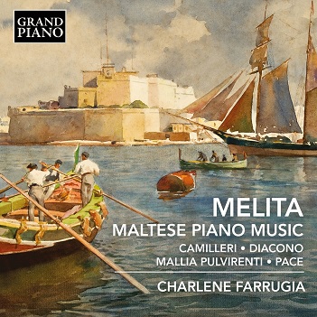 Cover van Farrugia, Charlene – Camilleri, Diacono & Pace: Melita - Maltese Piano Music