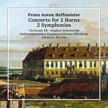 Cover van Moesus, Johannes & Sudwestdeutsches Kammerorchester Pforzheim – Hoffmeister: Concertos For 2 Horns - Two Symphonies