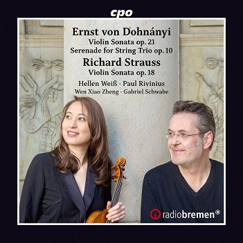 Cover van Weiss, Hellen & Paul Rivinius & Wen Xiao Zheng – Dohnanyi: Violin Sonatas & Serenade
