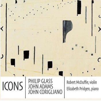 Cover van McDuffie, Robert – Icons: Philip Glass, John Adams, & John Corigliano