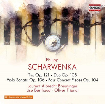 Cover van Scharwenka, P. – Trio Op.121/Duo Op.105/Viola Sonata Op.106/4 Concert Pi