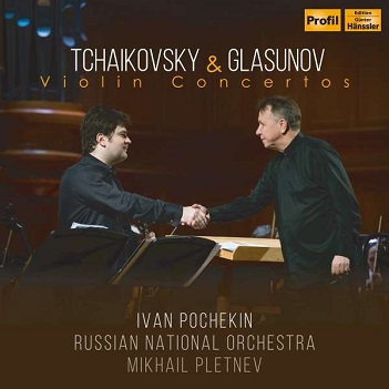 Cover van Pochekin, Ivan – Tchaikovsky & Glasunov: Violin Concertos