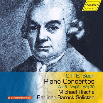 Cover van Rische, Michael – C.P.E. Bach: Piano Concertos Wq.5, Wq.8, & Wq.30