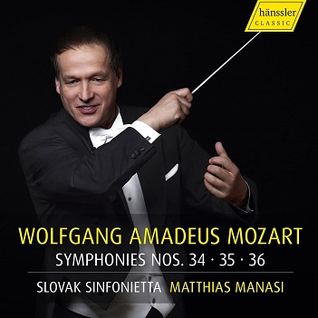 Cover van Manasi, Mathias – Mozart: Symphonies Nos 34, 35, 36