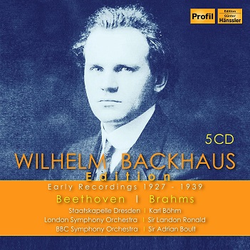 Cover van Backhaus, Wilhelm – Edition: Early Recordings 1927-1939