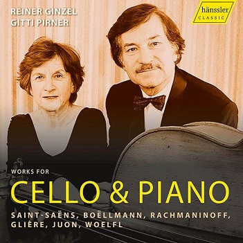 Cover van Ginzel, Reiner – Boellmann, Gliere, Juon, Rachmaninoff, Saint-Saens & Woelfl: Works For Cello & Piano