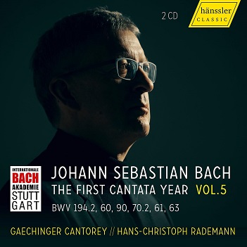 Cover van Gaechinger Cantorey – Bach: the First Cantata Year Vol. 5 Bwv 194.2 /60/90/70.2/61/63