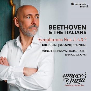 Cover van Munich Chamber Orchestra & Enrico Onofri – Beethoven & the Italians: Symphonies Nos. 5, 6 & 7
