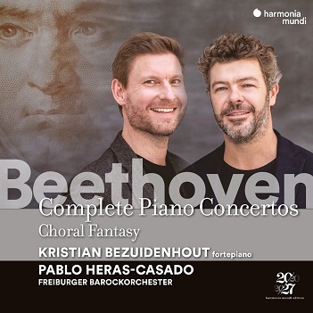 Cover van Heras-Casado, Pablo & Kristian Bezuidenhout & Freiburger Barockorchester – Beethoven: Complete Piano Concertos - Choral Fantasy