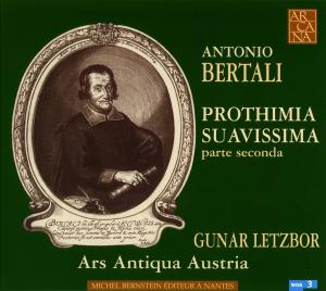 Cover van Bertali, Antonio – Prothimia Suavissima