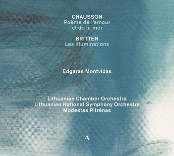 Cover van Montvidas, Edgaras & Modestas Pitrenas & Lithuanian Chamber Orchestra & Lithuanian National Symphony Orchestra – Chausson - Britten - Saint-Saens
