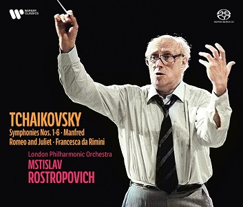 Cover van Rostropovich, Mstislav & London Philharmonic Orchestra – Tchaikovsky: Symphonies Nos. 1-6, Manfred, Romeo and Juliet, Francesca Da Rimini
