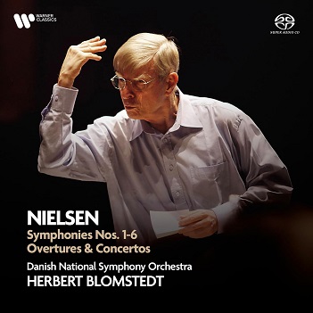 Cover van Blomstedt, Herbert & Danish National Symphony Orchestra – Nielsen: Symphonies Nos. 1-6, Overtures & Concertos