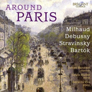 Cover van Davide Bandieri – Around Paris: Milhaud, Debussy, Stravinsky, Bartok