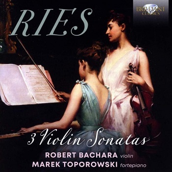Cover van Robert Bachara – Ries: 3 Violin Sonatas