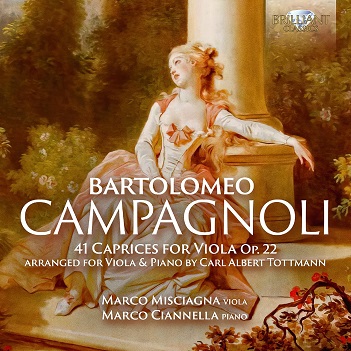 Cover van Misciagna, Marco – Campagnoli: 41 Caprices For Viola Op.22, Arranged