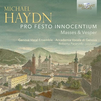 Cover van Genova Vocal Ensemble – Michael Haydn: Pro Festo Innocentium Masses & Vesp