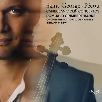 Cover van Grimbert-Barre, Romuald & Orchestre National De Cannes & Benjamin Levy – Saint-George/Pecou: Caribbean Violin Concertos