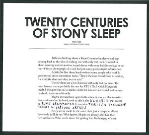 Cover van V/A – Twenty Centuries of Stony Sleep
